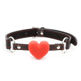 Bâillon en cœur - Collier d'amour - Ball-gag - ROUGE ET NOIR