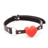 Bâillon en cœur - Collier d'amour - Ball-gag - ROUGE ET NOIR