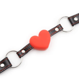 Bâillon en cœur - Collier d'amour - Ball-gag - ROUGE ET NOIR