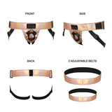 Harnais en cuirette - Curious - Bleu, Or rose, Fuschia, Bronze