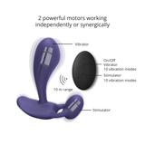 Vibrateur point P/G, plug anal vibrant - WITTY - Fuschia, Indigo