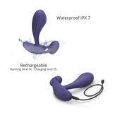 Vibrateur point P/G, plug anal vibrant - WITTY - Fuschia, Indigo