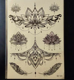 Feuille - Tatoos temporaires - Séance photo - LOTUS MYSTIQUE - BZ-123