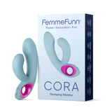 Cora - Vibro double stimulation à tapotements - Turquoise