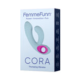 Cora - Vibro double stimulation à tapotements - Turquoise