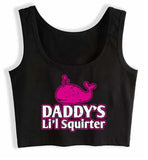 Top - DADDY'S LI'L SQUIRTER - Cotton Spandex - OSXL - Noir