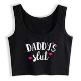 Top - DADDY'S SLUT - Cotton Spandex - NOIR ou BLANC - OSXL