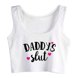Top - DADDY'S SLUT - Cotton Spandex - NOIR ou BLANC - OSXL