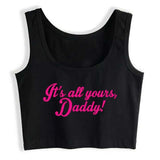 Top - IT'S ALL YOURS DADDY! - Cotton Spandex - OSXL - Noir