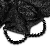 WOW! - Lingerie - Petite culotte en dentelle noire avec perles - OSXL