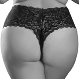WOW! - Lingerie - Petite culotte en dentelle noire avec perles - OSXL
