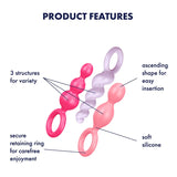 Ensemble de Plugs anales - Booty Call - SATISFYER - Multicolore
