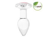 Plug anal en verre - ADAM & EVE - Gemme rose - S - EcoPack