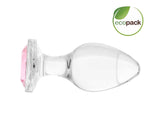 Plug anal en verre - ADAM & EVE - Gemme rose - M - EcoPack