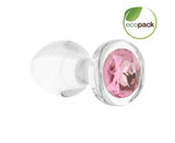 Plug anal en verre - ADAM & EVE - Gemme rose - M - EcoPack