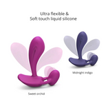 Vibrateur point P/G, plug anal vibrant - WITTY - Fuschia, Indigo