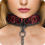 Ouch! - Ensemble collier et laisse de luxe - Bourgogne
