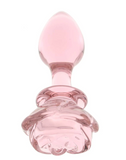 Plug anal - Rose en verre - Moyen
