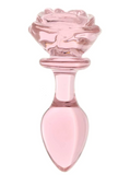 Plug anal - Rose en verre - Moyen