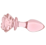 Plug anal - Rose en verre - Moyen