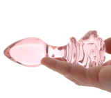 Plug anal - Rose en verre - Moyen