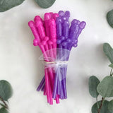 PAILLES PÉNIS COCKTAILS - MAUVE - PAQUET DE 10