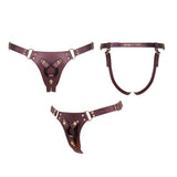 Harnais en similicuir - Generous - Vegan Harness - One-Size - Bleu, Aubergine