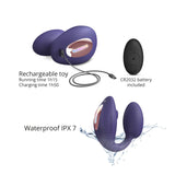 Vibrateur et stim. clitoridien couple - WONDERLOVER - Violet, Indigo, Rose