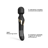 Vibromasseur Wand 3 en 1 - Dual Orgasms - Noir et Or