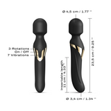 Vibromasseur Wand 3 en 1 - Dual Orgasms - Noir et Or