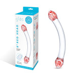 Red Head - Dildo double en verre - 8" - Glass Double Dildo