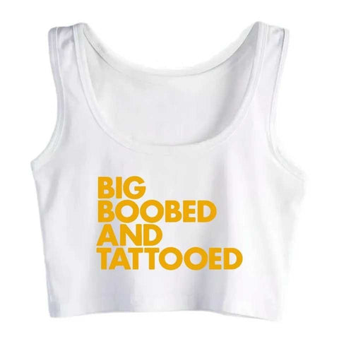 Top - BIG BOOBED AND TATTOOED - Cotton Spandex - OSXL