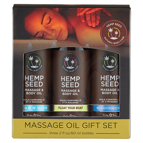 Huile à massage - Coffret cadeau - EARTHLY BODY - 3 huiles à massage - 3x 2oz