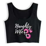 Top - NAUGHTY WIFE - Cotton Spandex - NOIR ou BLANC - OSXL