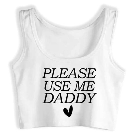 Top - PLEASE USE ME DADDY 🖤 - Cotton Spandex - OSXL