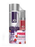 Duo-Pack - Lubrifiant JO Xtra Silky à base de silicone 4 oz + JO Oral Delight - Fraise 1 oz