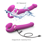 Strap-on - Multi Orgasm - Télécommandé, 3 moteurs - Fuschia - S, M