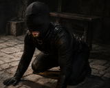 Cagoule BDSM avec ouverture pour la bouche