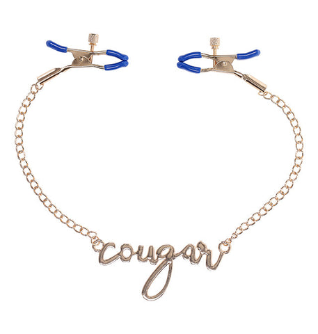 Chaîne pinces à mamelons avec inscription - Cougar - Nipple Clamps