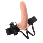 FFS 8" VIBRATING HOLLOW STRAP-ON - FLESH